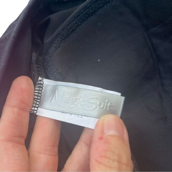 Magic suit Black One Piece Swimsuit with Plunging Neckline and turquoise size 14 - Picture 5 of 6